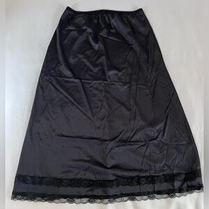 Vintage Women's Black Slip Skirt Half Slip Nancy King Lingerie‎ Sz Large 26"